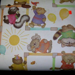 SHIRT TALES Paper Wallpaper Rare Vtg Early 80s Roll 20.5”NOS Violett Rick Gopher